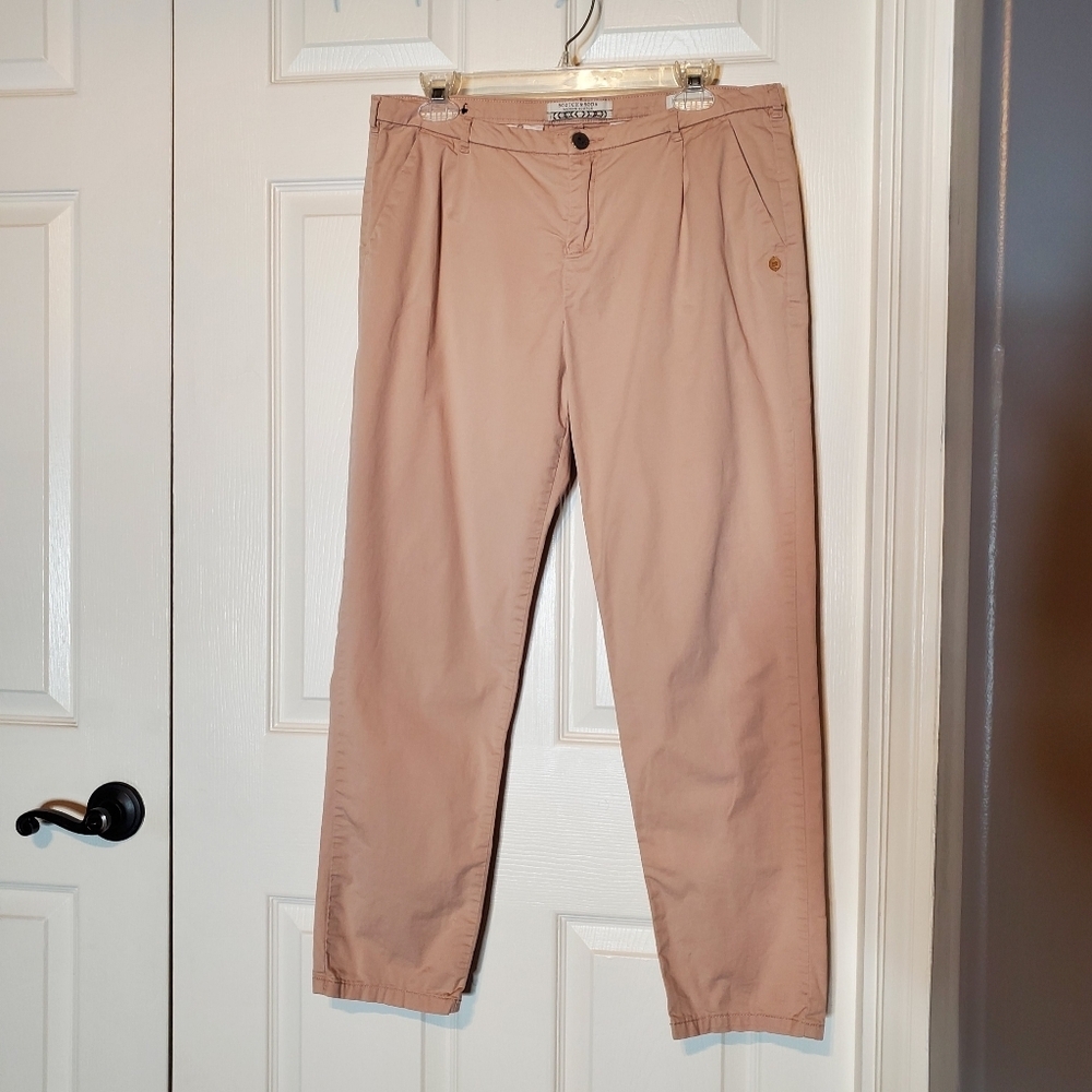 Scotch & Soda Maison‎ Scotch Chino Pants Peach Pink Size 29X32 Pleated Front